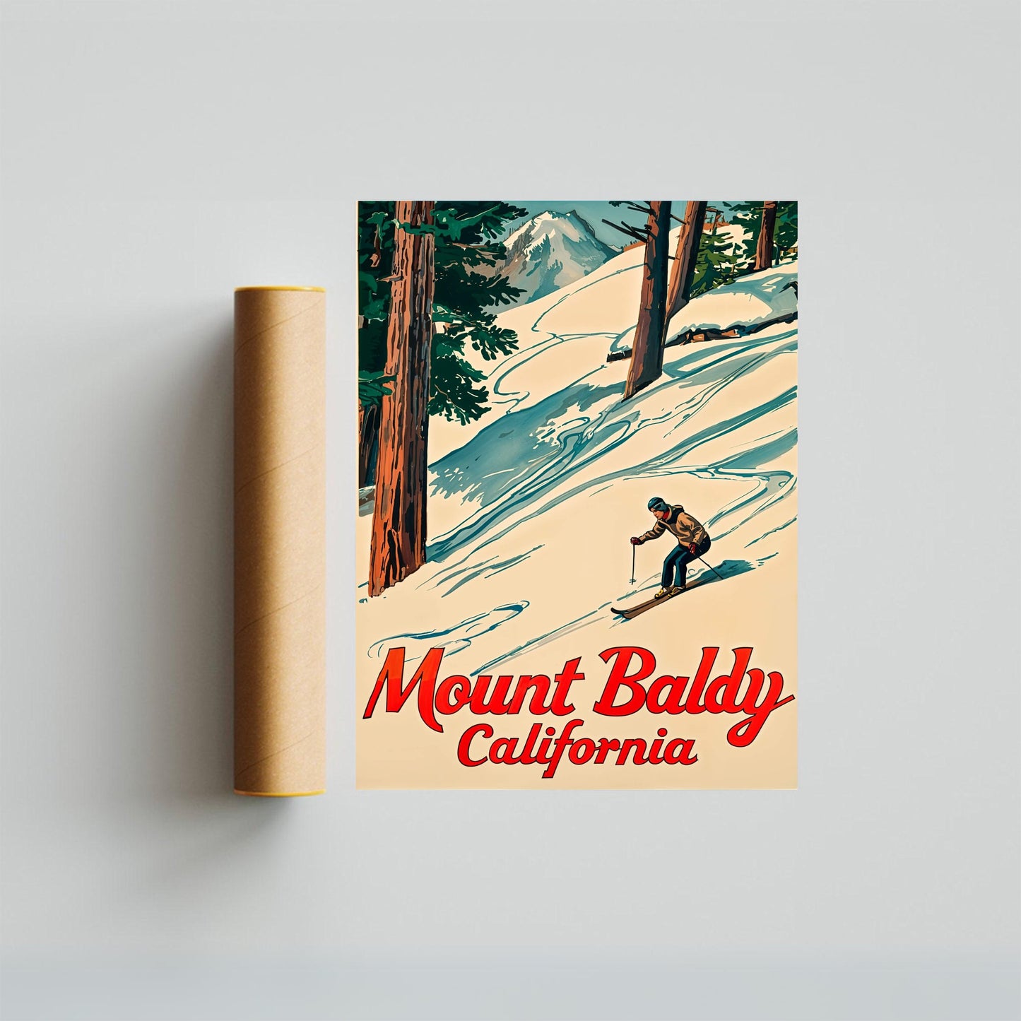 Mount Baldy Vintage Travel Poster - Scenic Peaks and Trails