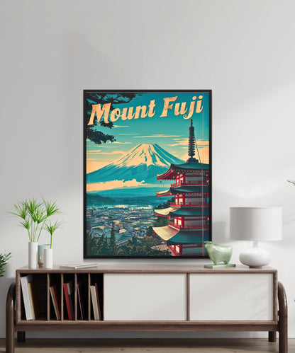 Mount Fuji Vintage Travel Poster - Retro Charm