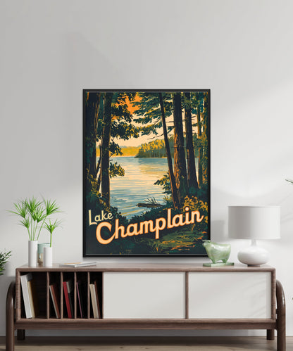 Lake Champlain  Vintage Travel Poster