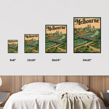 Melbourne Vintage Travel Poster