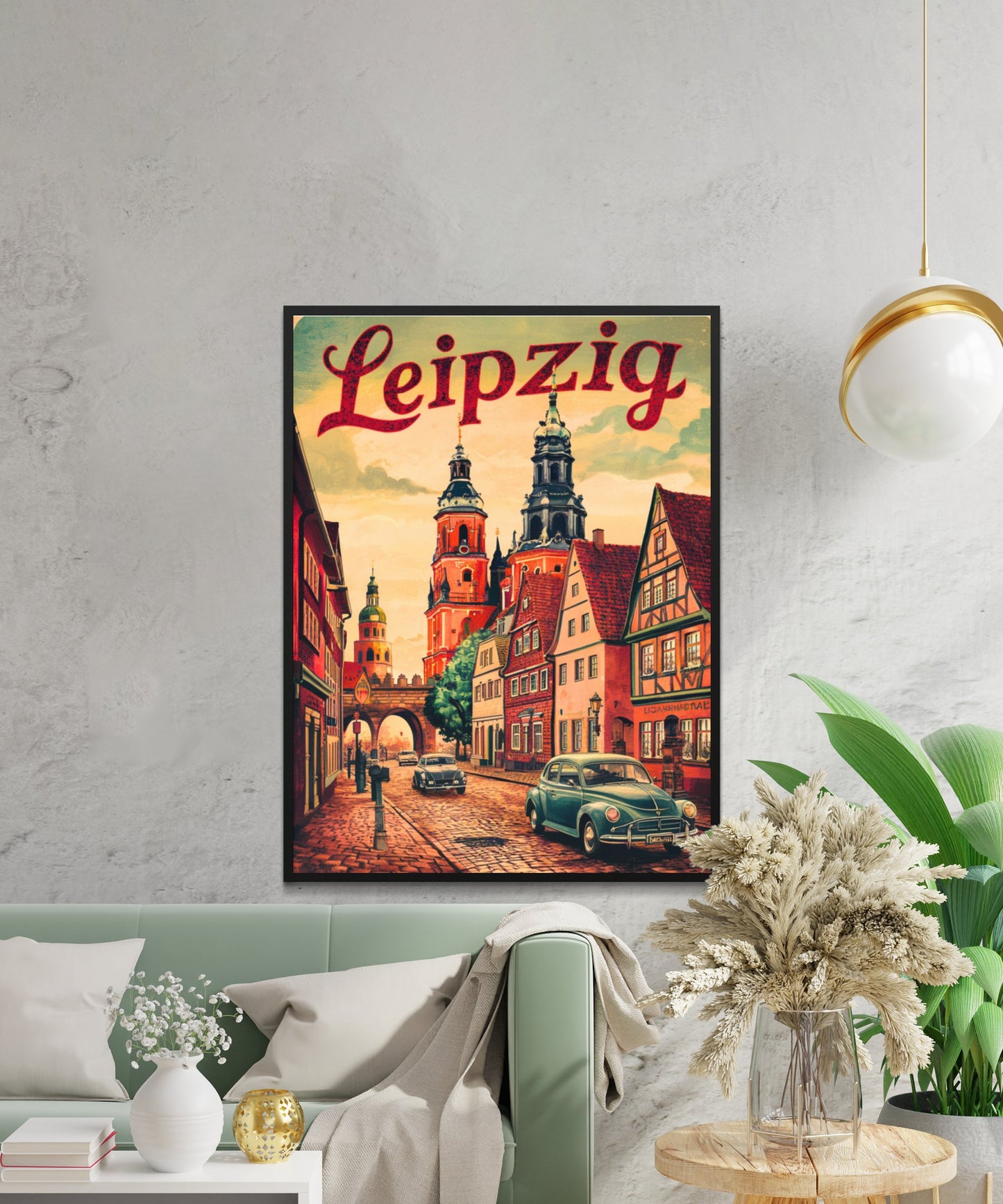 Leipzig Vintage Travel Poster