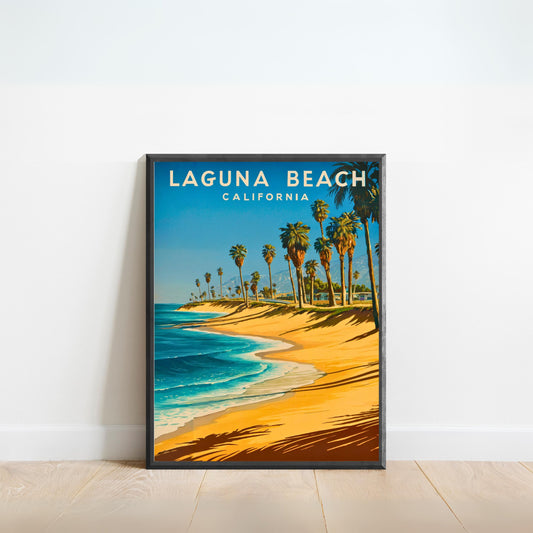 Laguna Beach Vintage Travel Poster