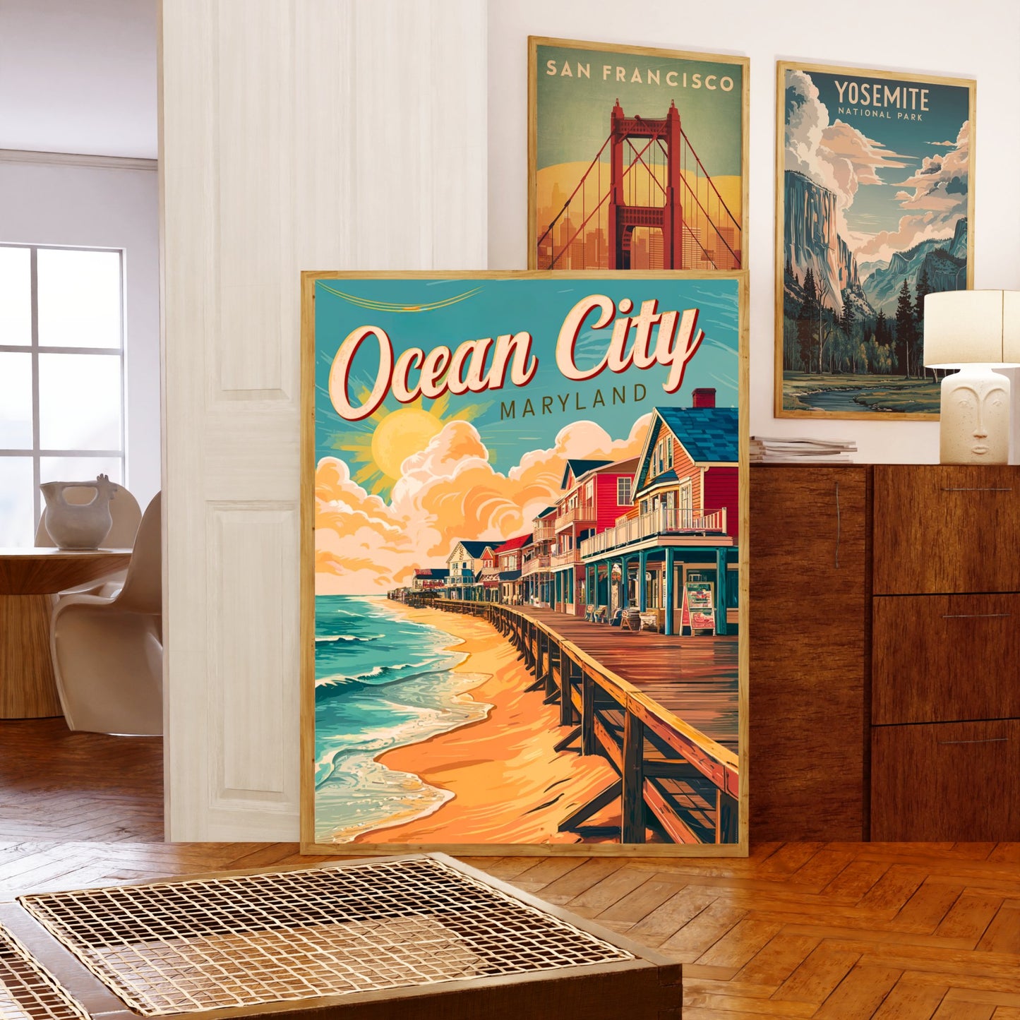 Ocean City Vintage Travel Poster