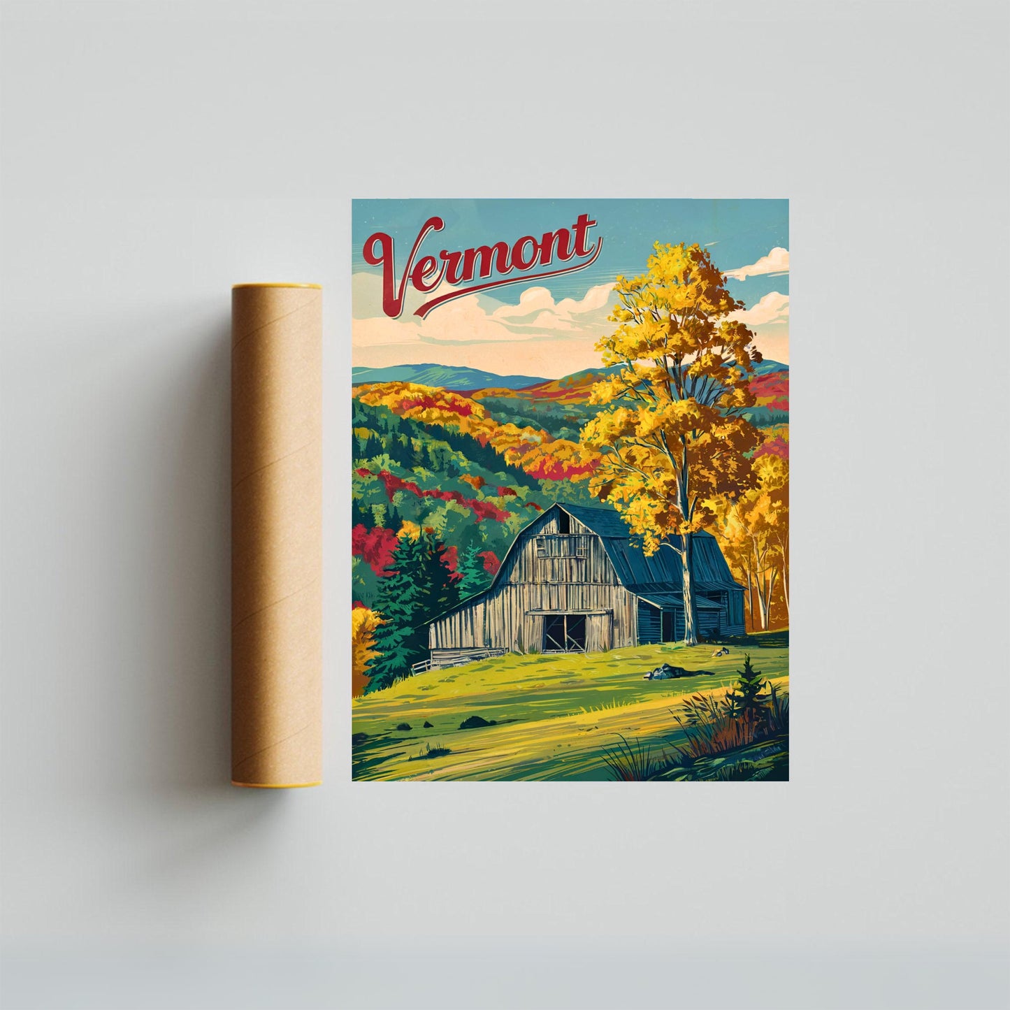 Vermont Vintage Travel Poster