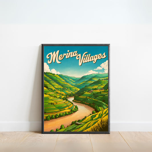 Merina Villages Vintage Travel Poster