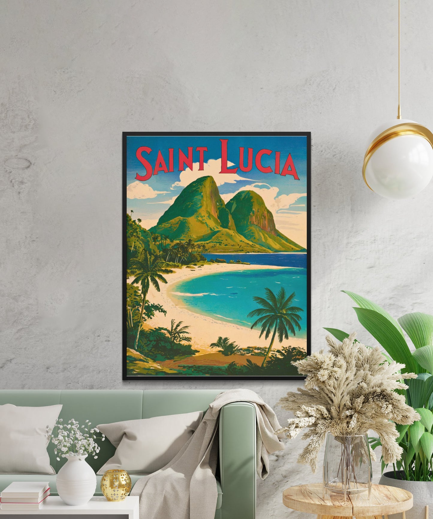 Saint Lucia Vintage Travel Poster - Timeless Caribbean Paradise