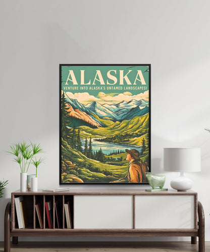 Alaska Vintage Travel Poster - Untamed Beauty