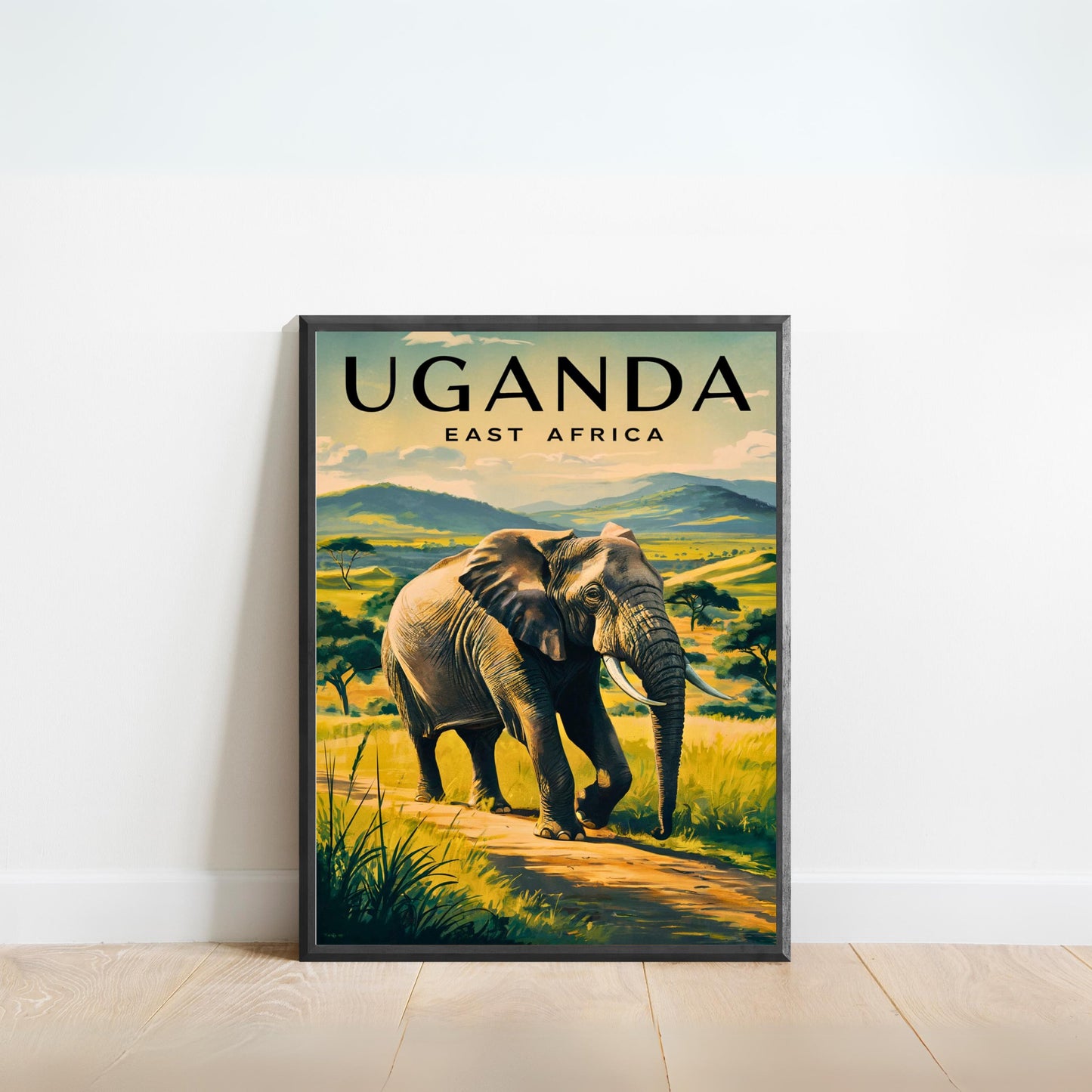 Uganda Vintage Travel Poster