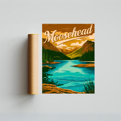 Moosehead Lake Vintage Travel Poster - Rugged Beauty