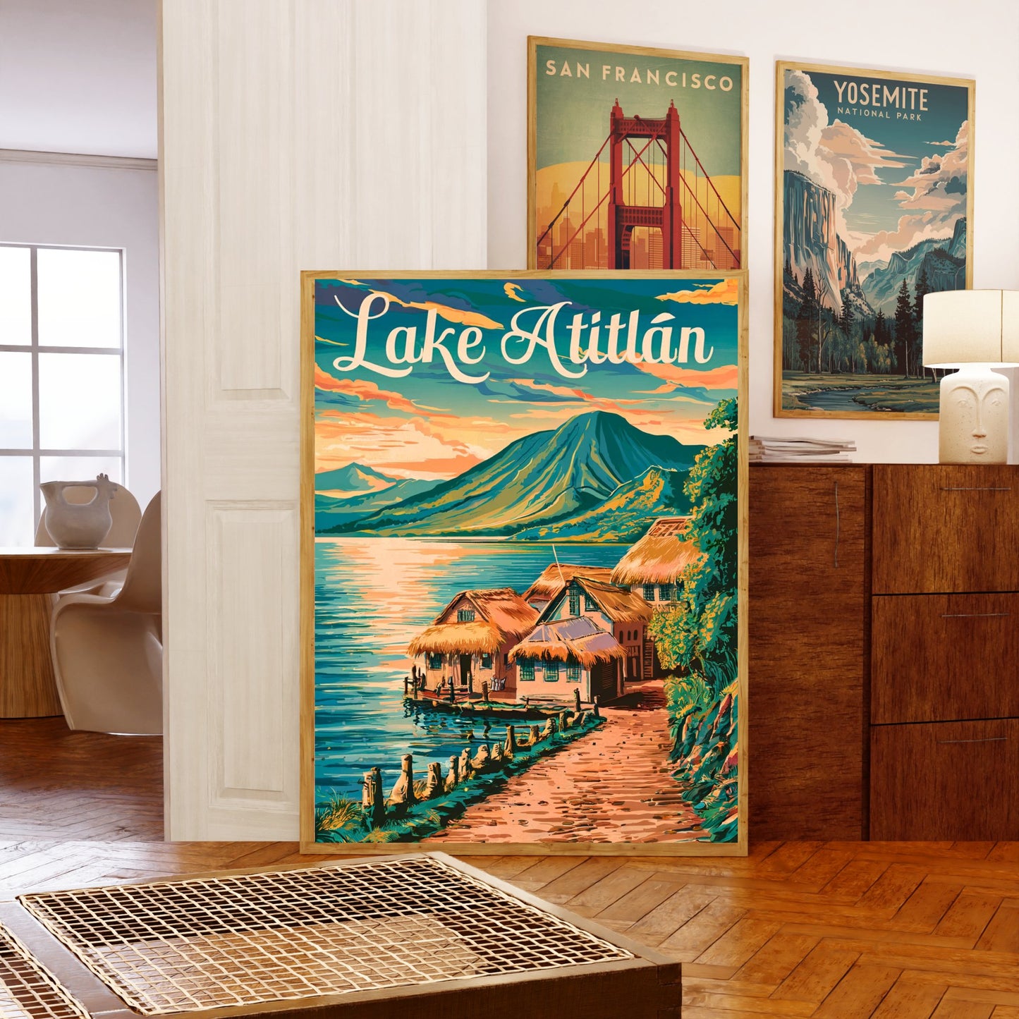 Lake Atitlán Vintage Travel Poster