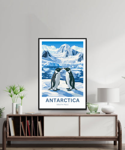 Antarctica Travel Poster - Frozen Continent