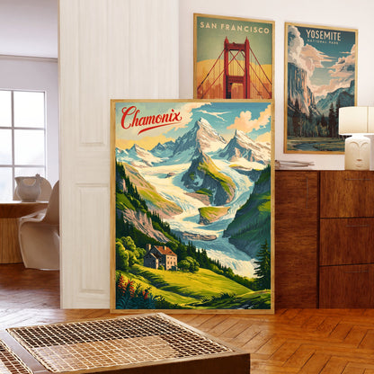 Chamonix Vintage Travel Poster - Alpine Charm