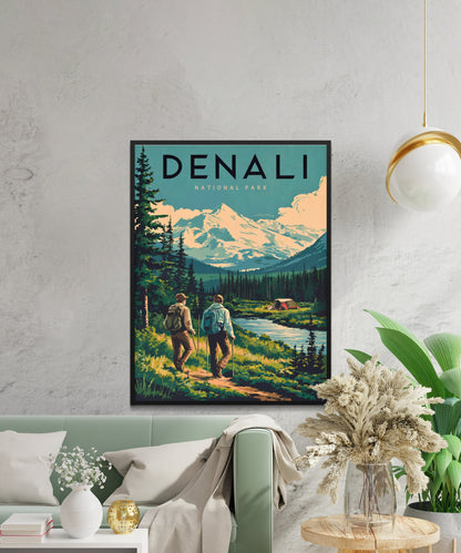 Denali Vintage Travel Poster - National Park