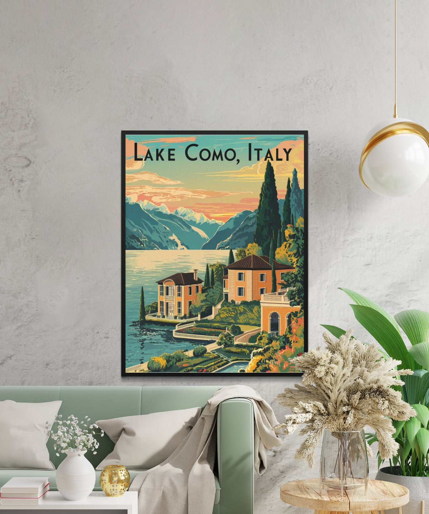 Lake Como Vintage Travel Poster - Timeless Italian Elegance