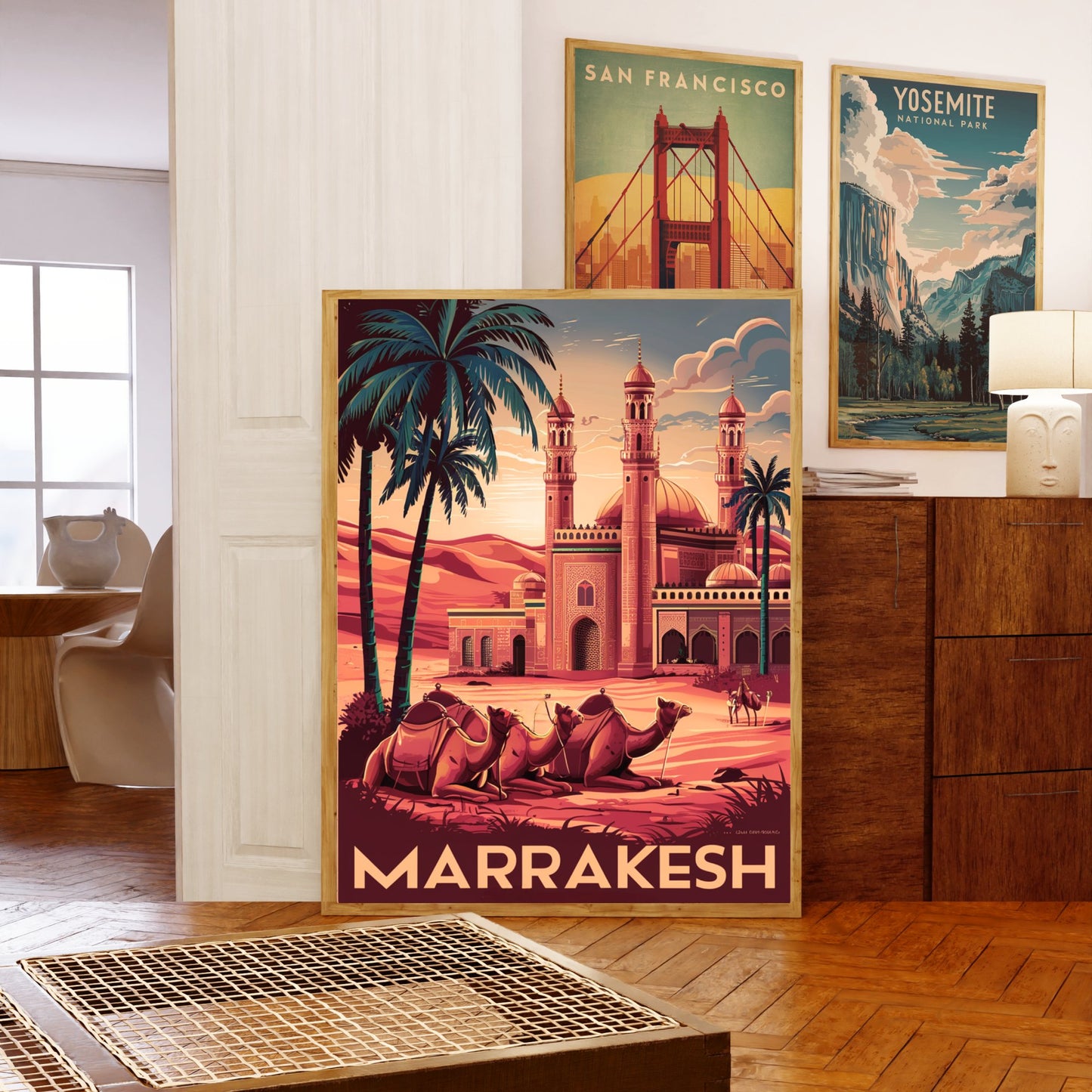 Marrakesh Vintage Travel Poster - Historic Medina