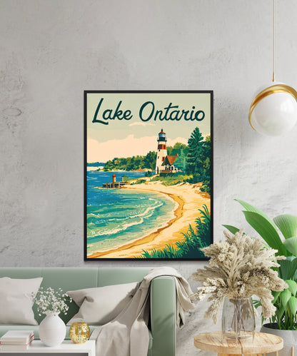 Lake Ontario Vintage Travel Poster - Timeless Great Lakes Majesty