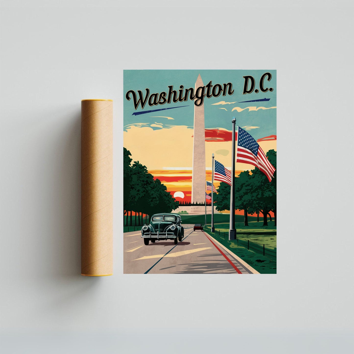 Washington D.C. Vintage Travel Poster