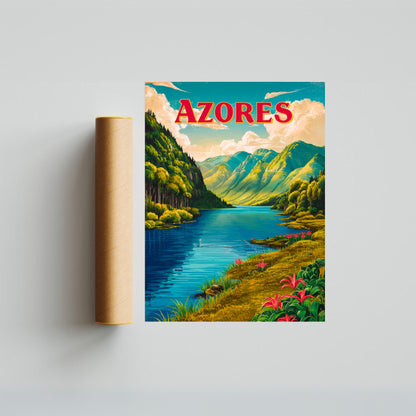 Azores Vintage Travel Poster - Outdoor Adventure