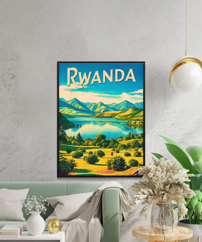 Rwanda Vintage Travel Poster