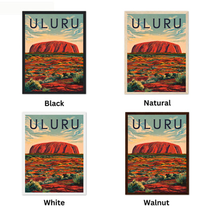 Uluru Rocks Vintage Travel Poster - Ayers Rock