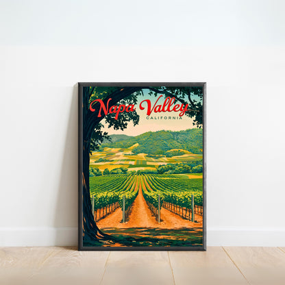 Napa Valley Vintage Travel Poster - Timeless Wine Country Elegance