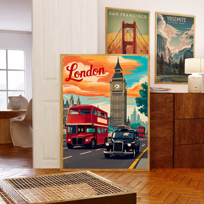 London Vintage Travel Poster - Urban Elegance