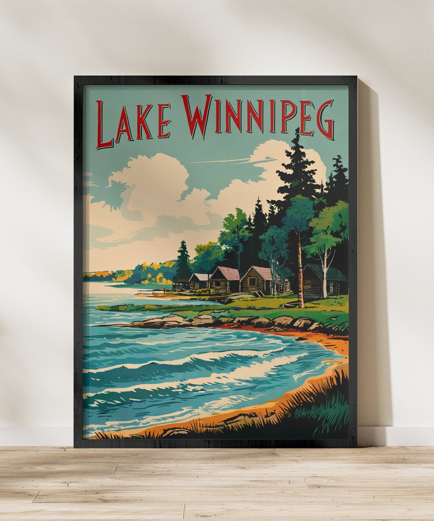 Lake Winnipeg Vintage Travel Poster - Expansive and Serene