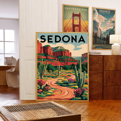 Sedona Vintage Travel Poster  - Timeless Red Rock Majesty