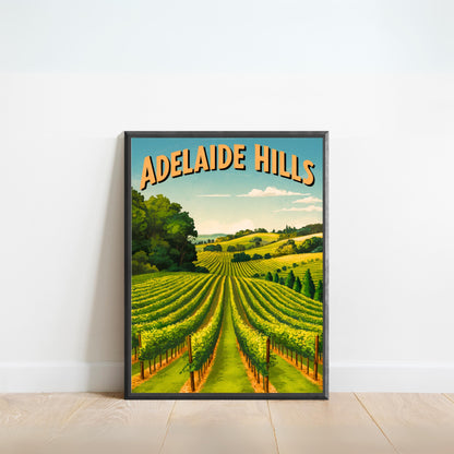 Adelaide Hills Vintage Travel Poster