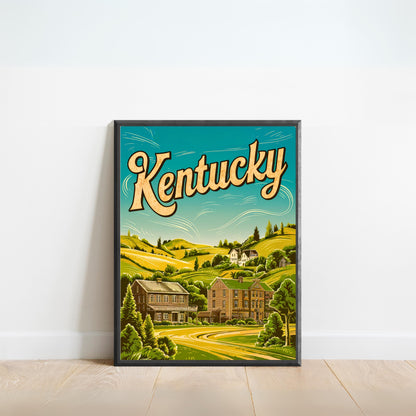 Kentucky Vintage Travel Poster - Bourbon Country