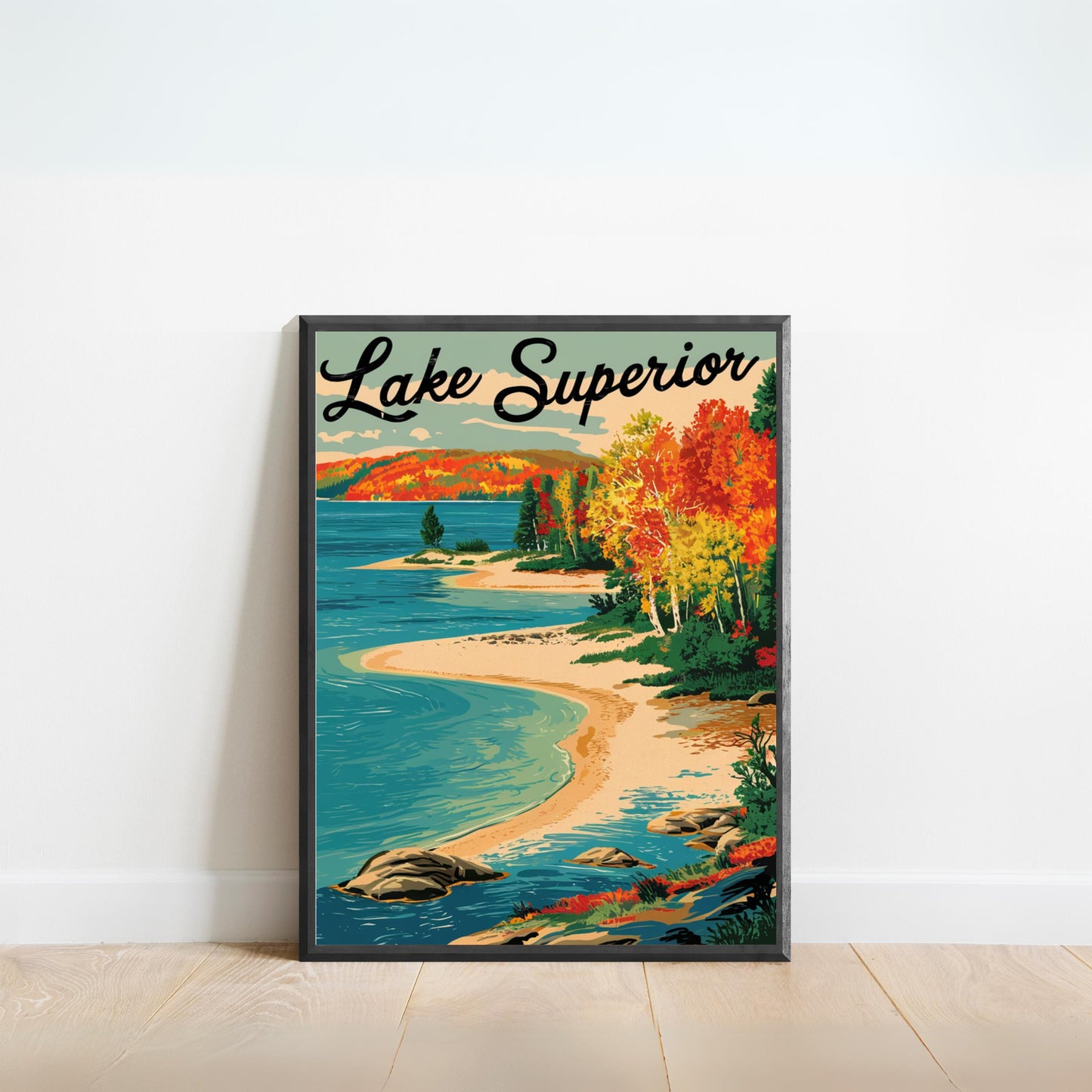 Lake Superior Vintage Travel Poster - North Shore Serenity