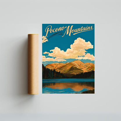 Pocono Mountains Vintage Travel Poster - Mountain Escape