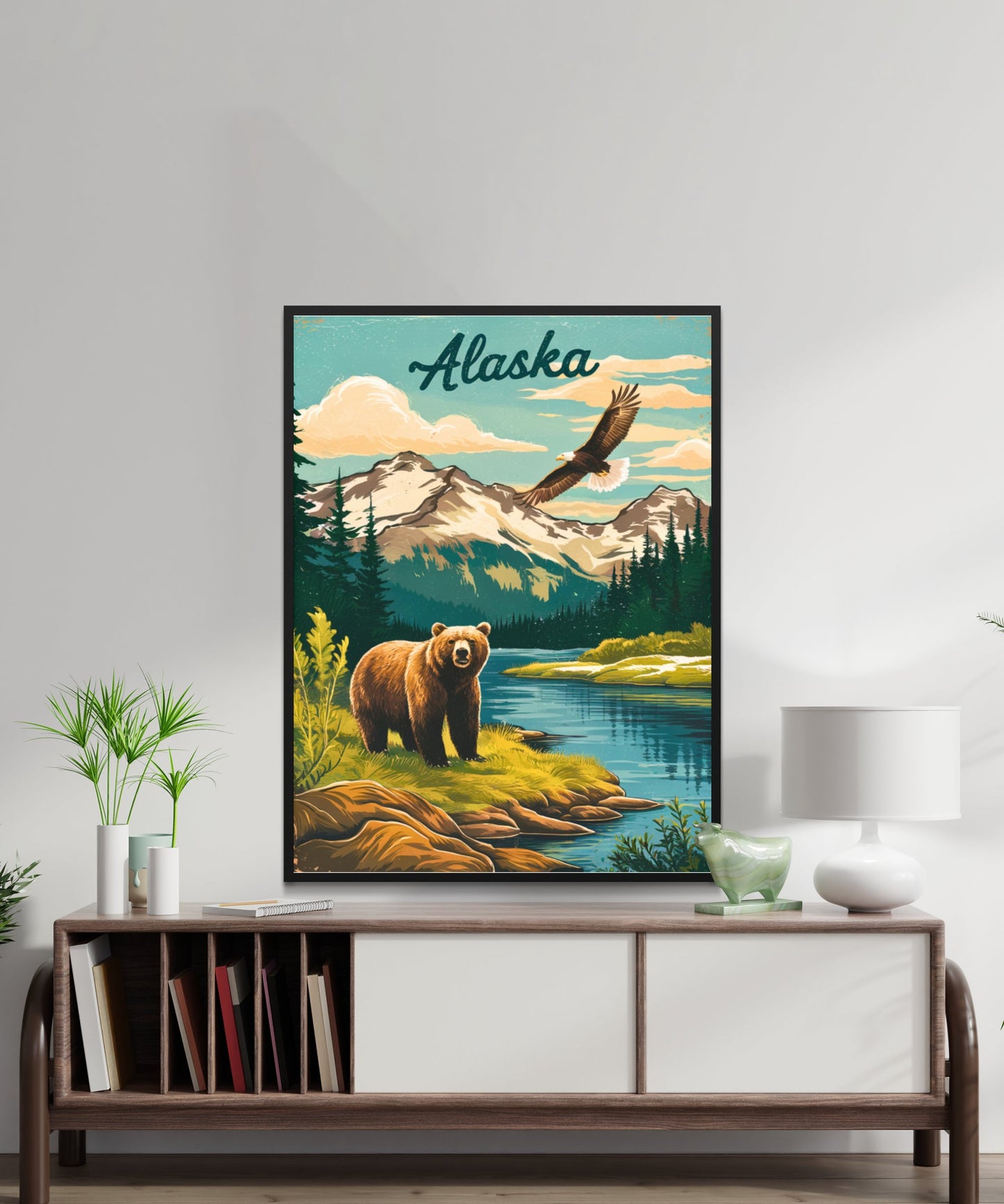 Alaska Vintage Travel Poster - Northern Wilderness