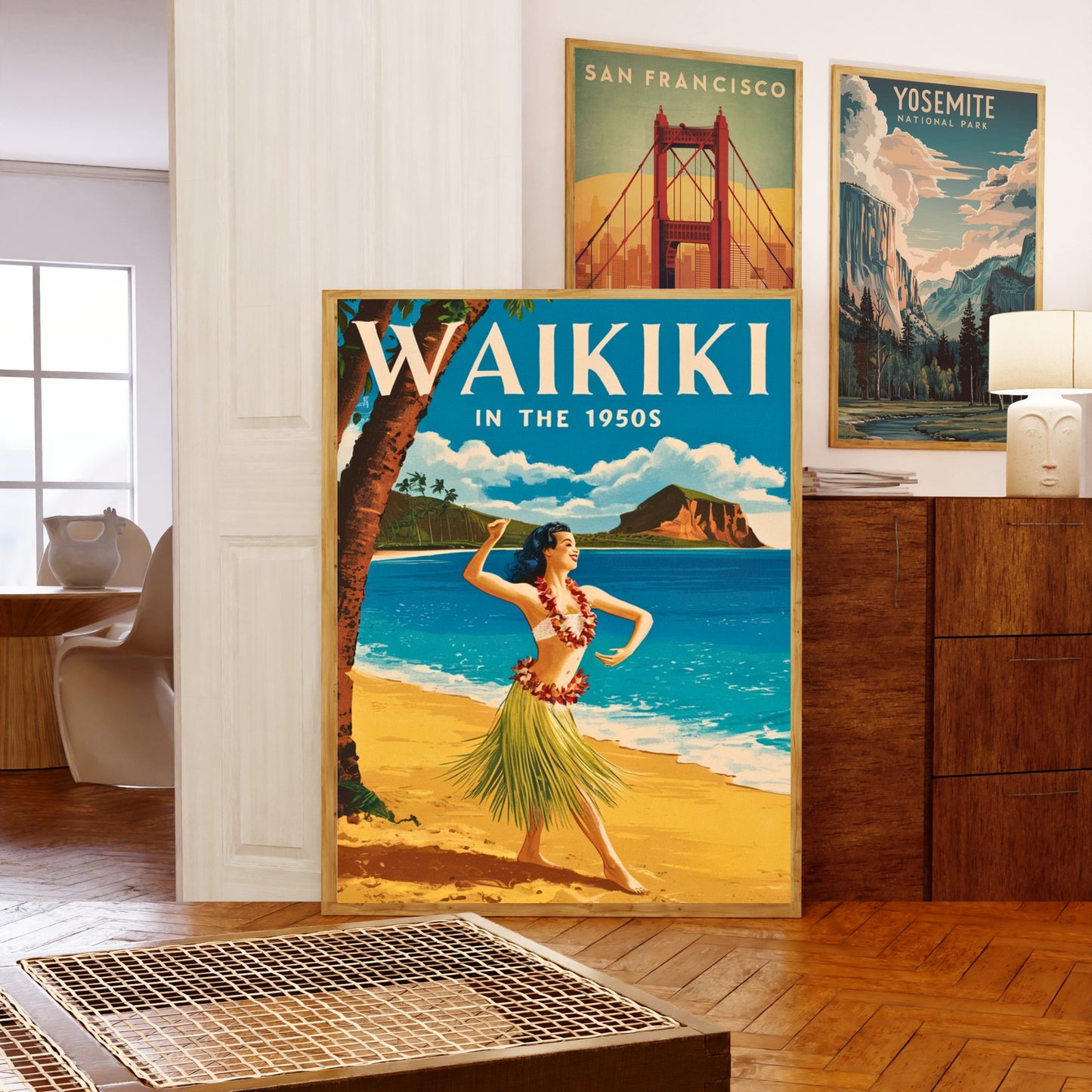 Waikiki Vintage Travel Poster - Aloha Spirit