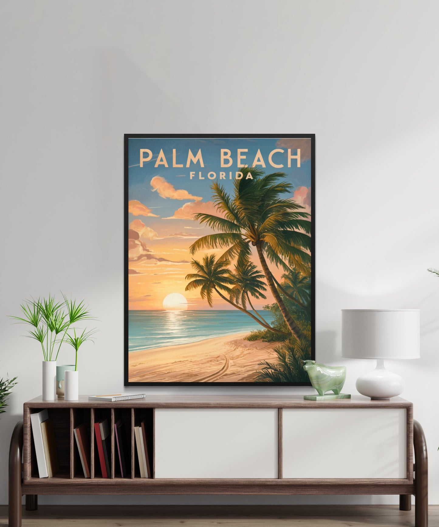 Palm Beach Vintage Travel Poster - Coastal Elegance