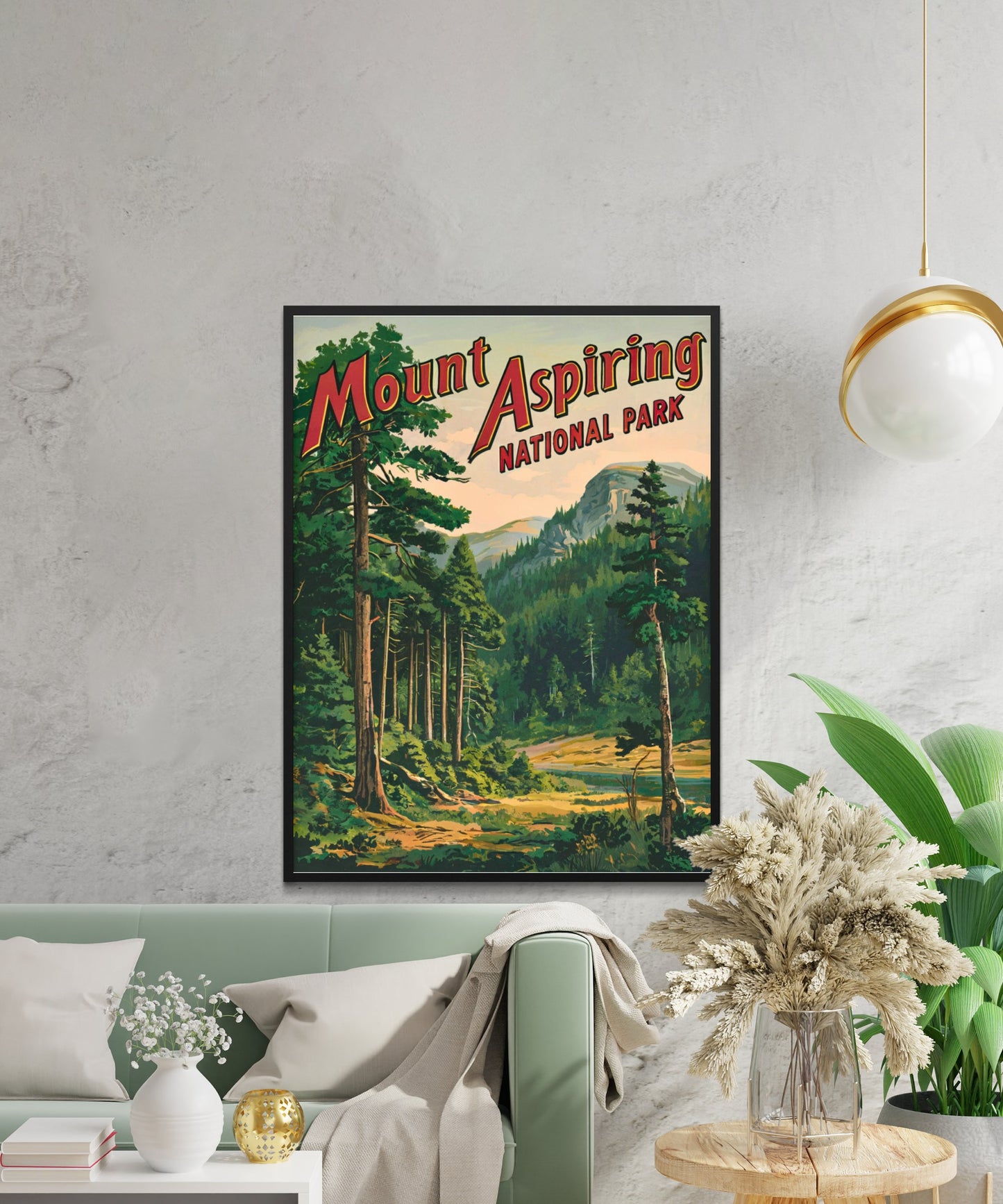 Mount Aspiring Vintage Travel Poster