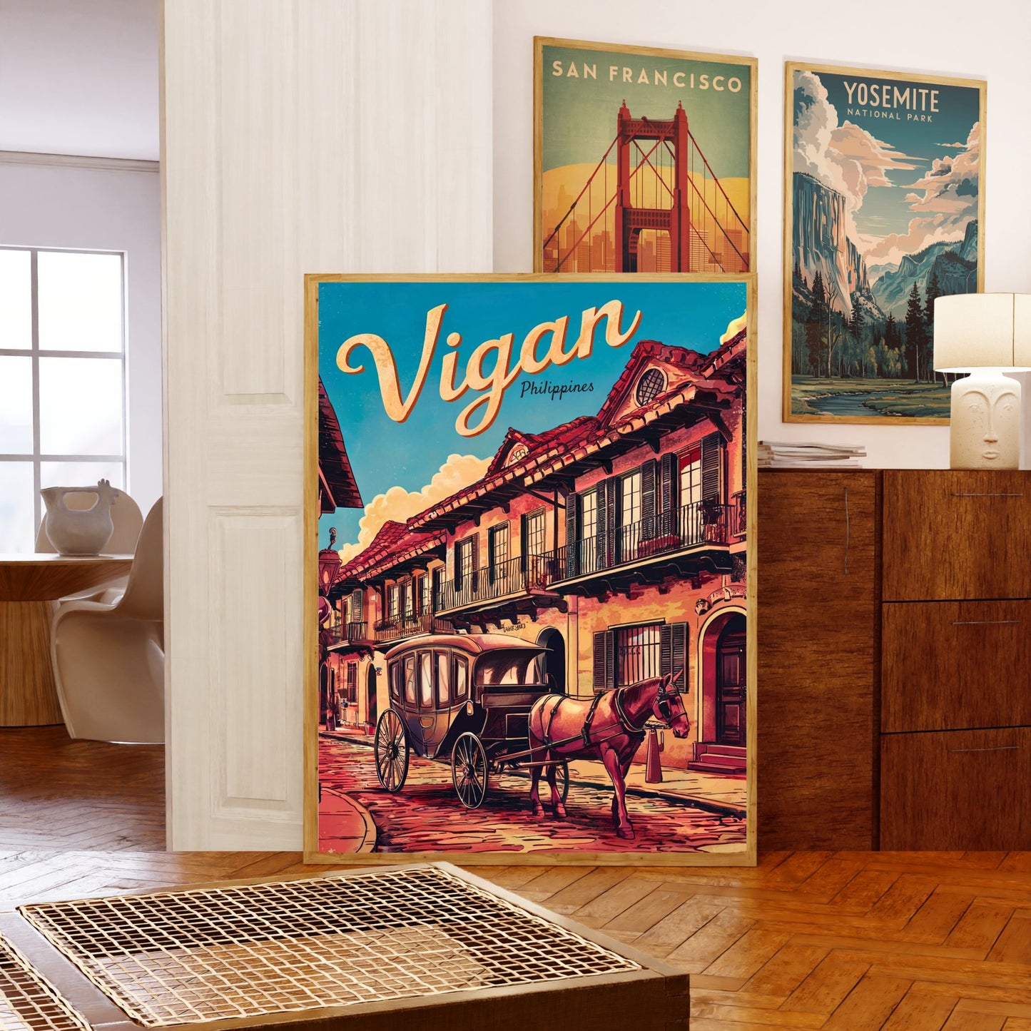 Vigan Vintage Travel Poster - Philippines Historical Heritage