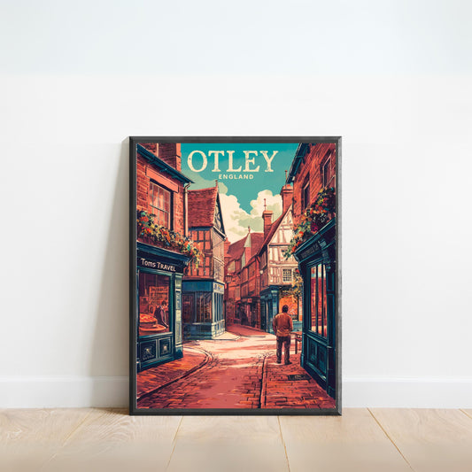 Otley Vintage Travel Poster - Riverside Walks