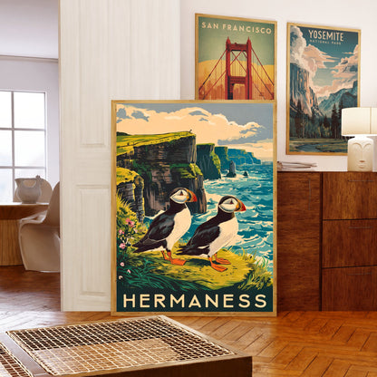 Hermaness Vintage Travel Poster