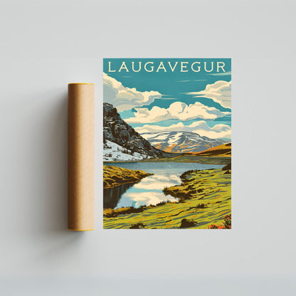 Laugavegur Vintage Travel Poster - Epic Trail of Iceland