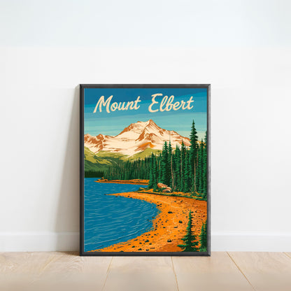 Mount Elbert Vintage Travel Poster  - Beautiful Views