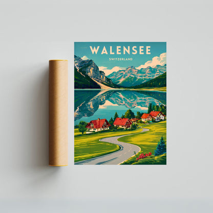 Walensee Vintage Travel Poster