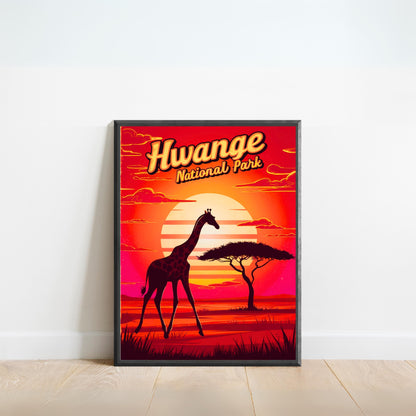 Hwange Vintage Travel Poster