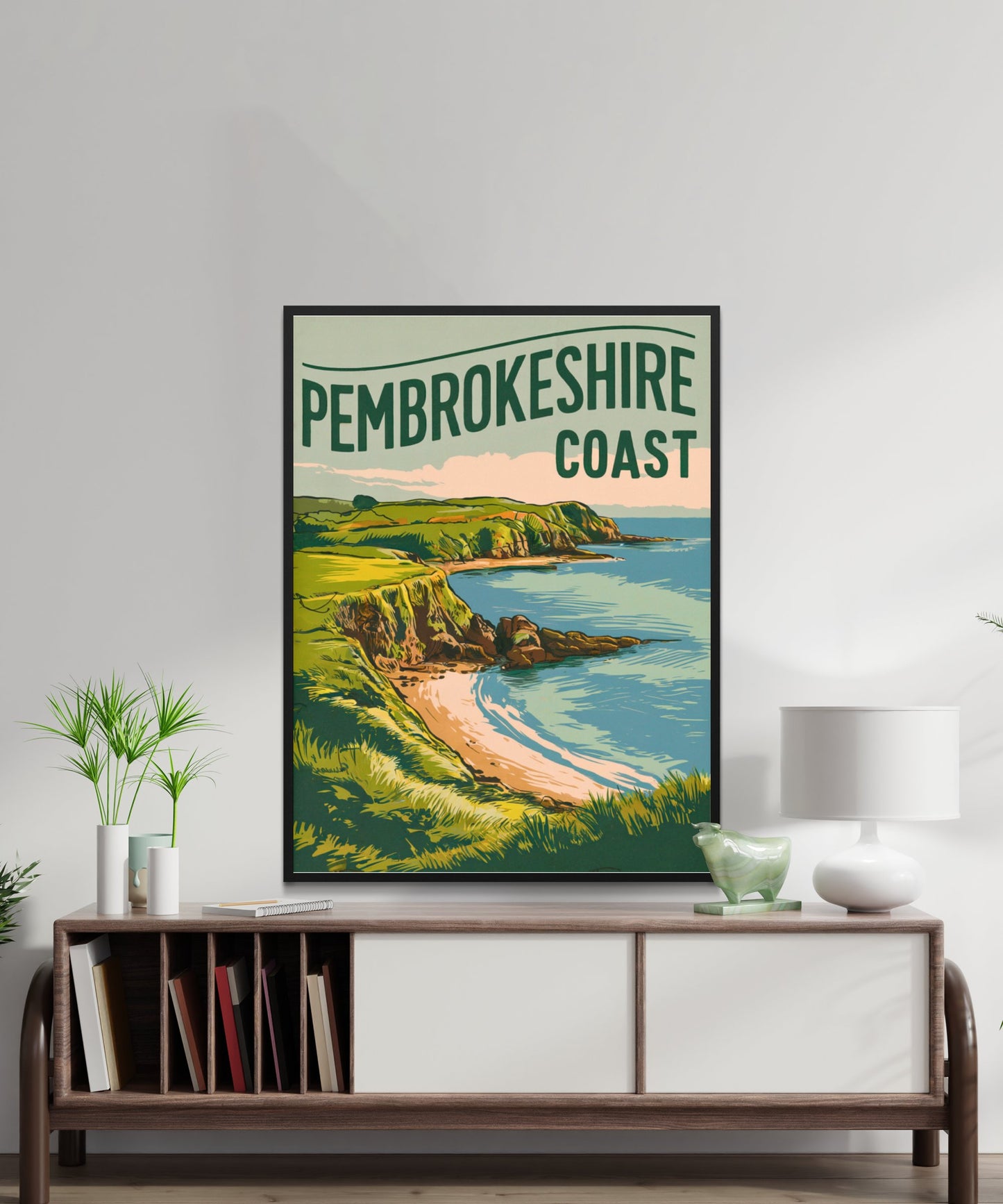 Pembrokeshire Vintage Travel Poster - Scenic Welsh Landscapes