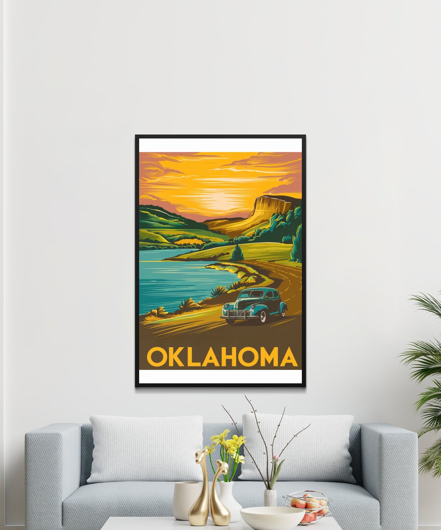 Oklahoma Vintage Travel Poster - Lake Country