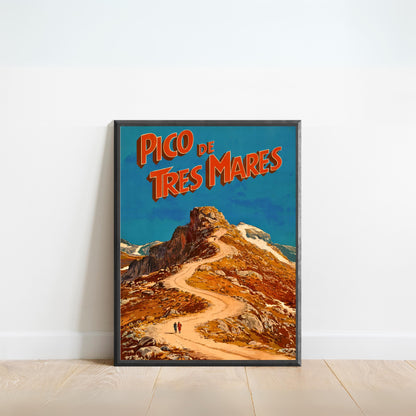 Pico de Tres Mares Vintage Travel Poster - Majestic Peak and Scenic Views