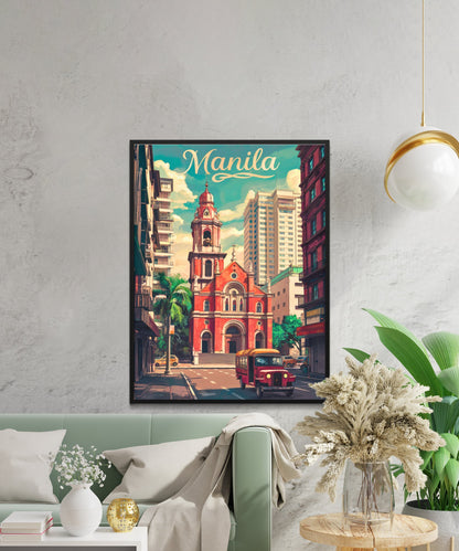 Manila Vintage Travel Poster - Tropical Warmth