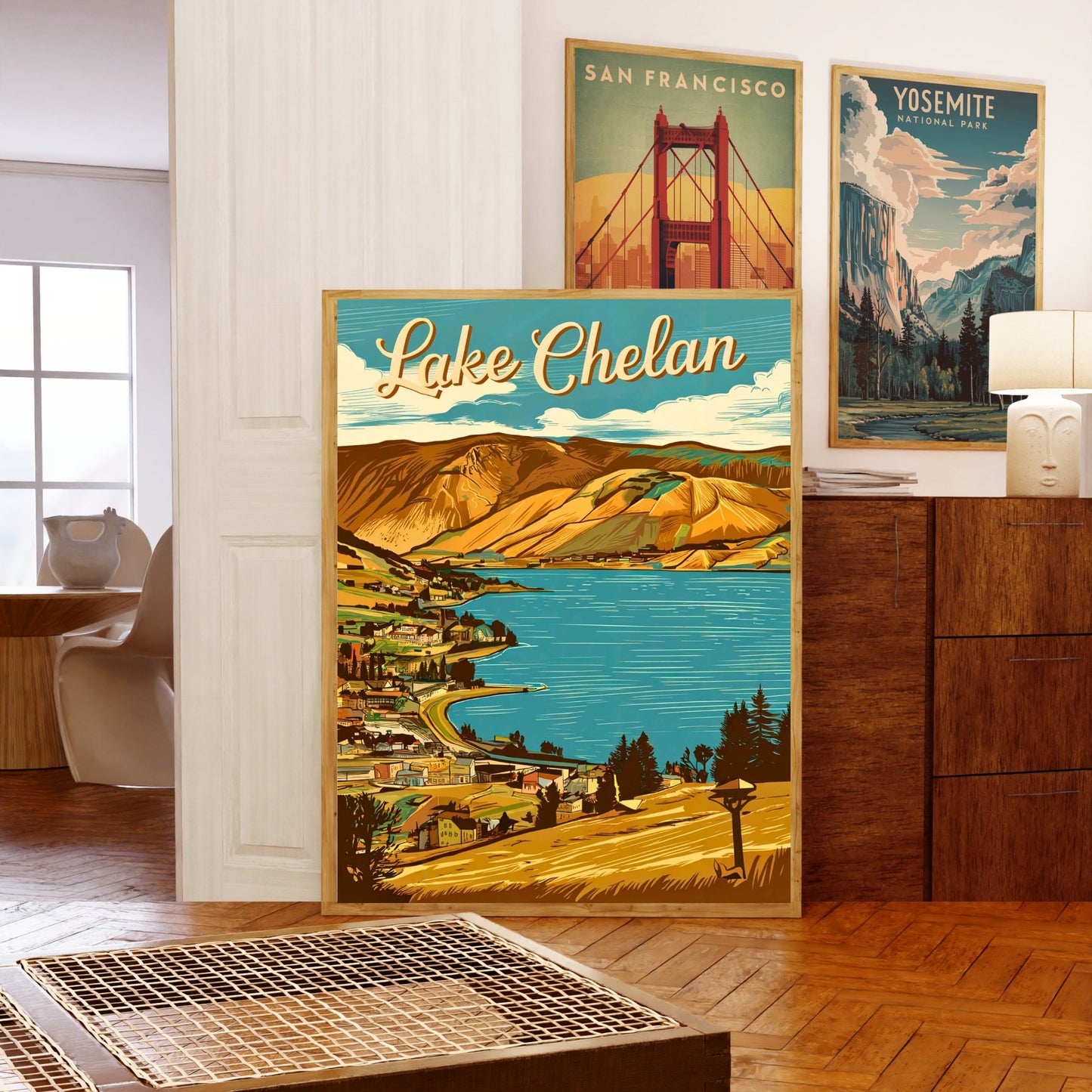 Lake Chelan Vintage Travel Poster - Timeless Waters of Washington