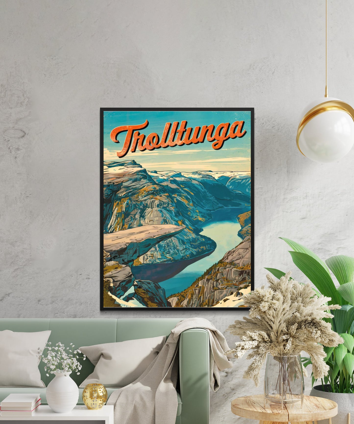 Trolltunga Vintage Travel Poster