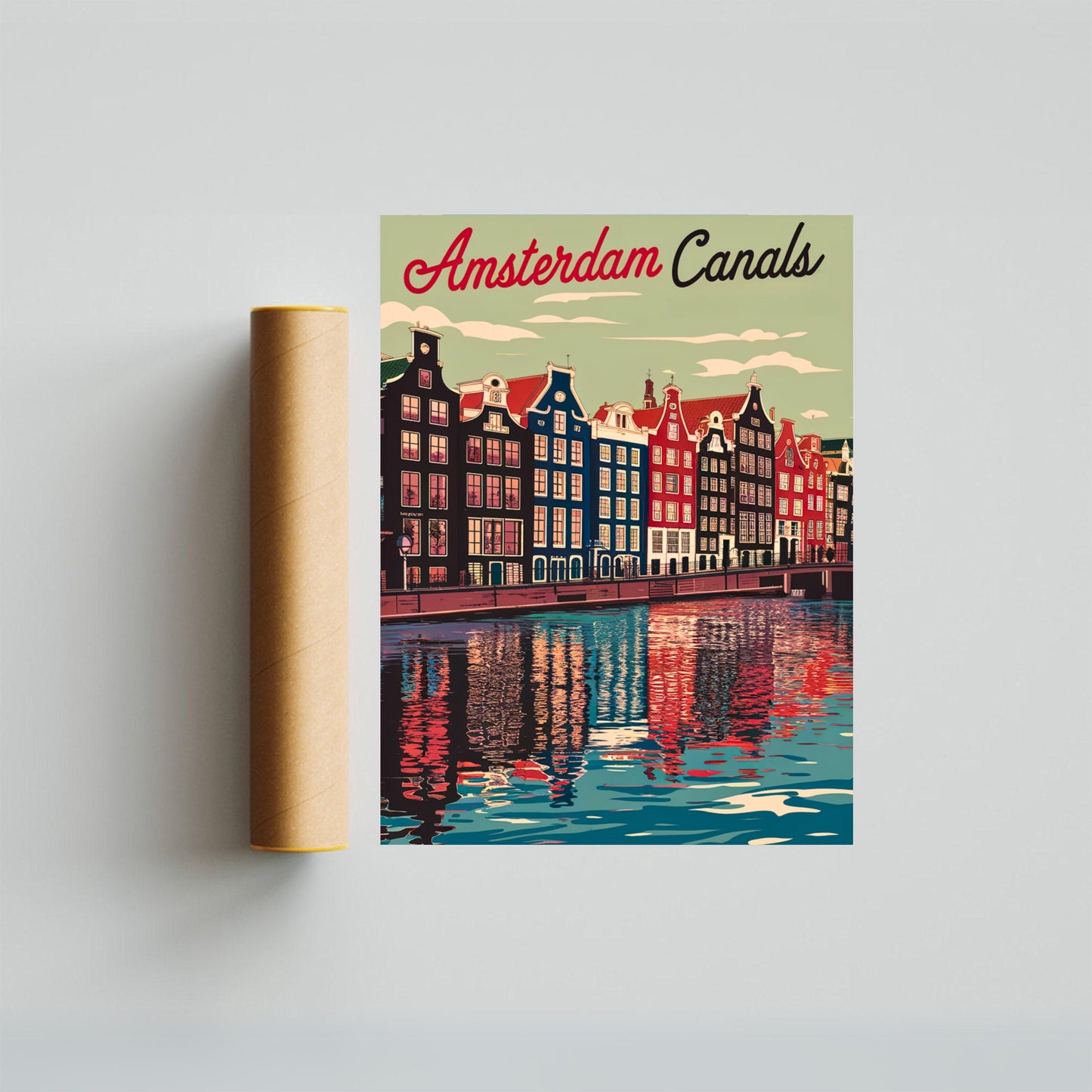 Amsterdam Vintage Travel Poster